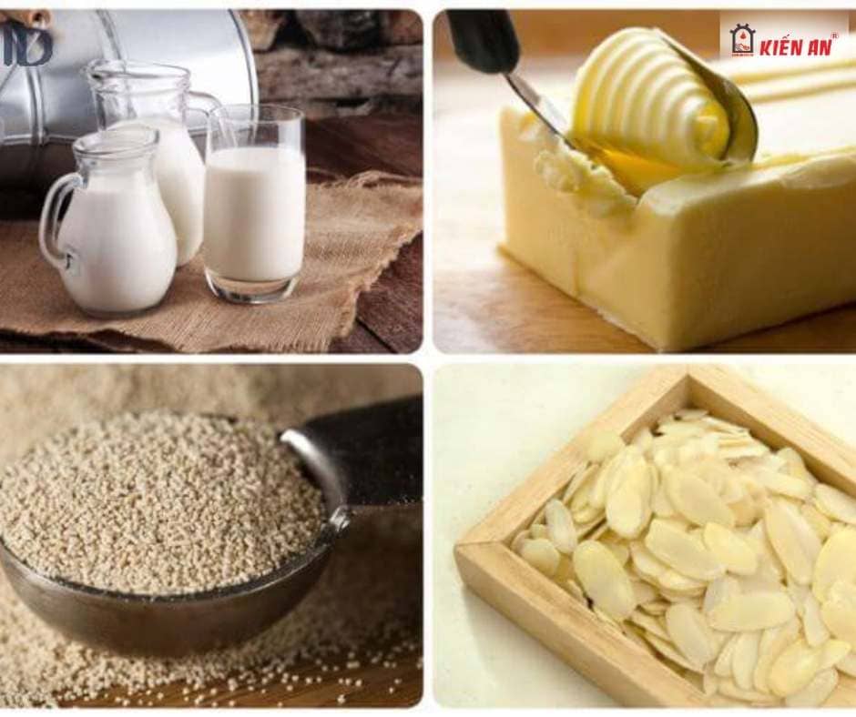 Chuẩn bị nguyên liệu làm bánh mì hoa cúc